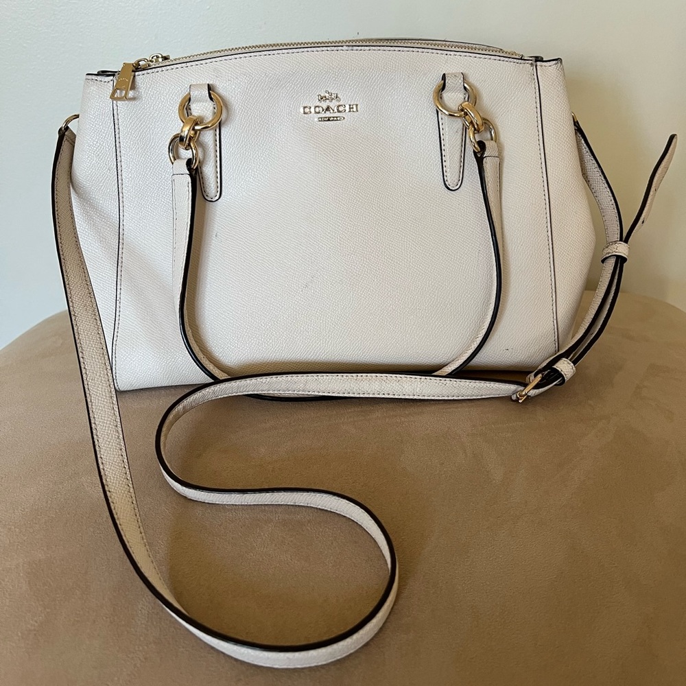 COACH NEW YORK Crossbody and Shoulder Bag with Gold Hardware- Cream Color